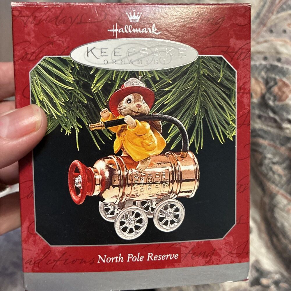 Hallmark Keepsake Ornament North Pole Reserve Christmas Mouse Firefighter 1998